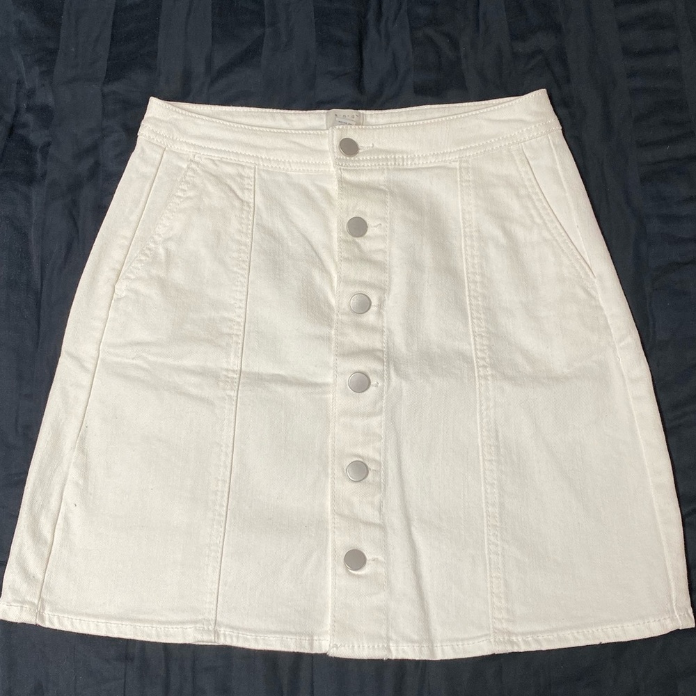 White Denim Skirt